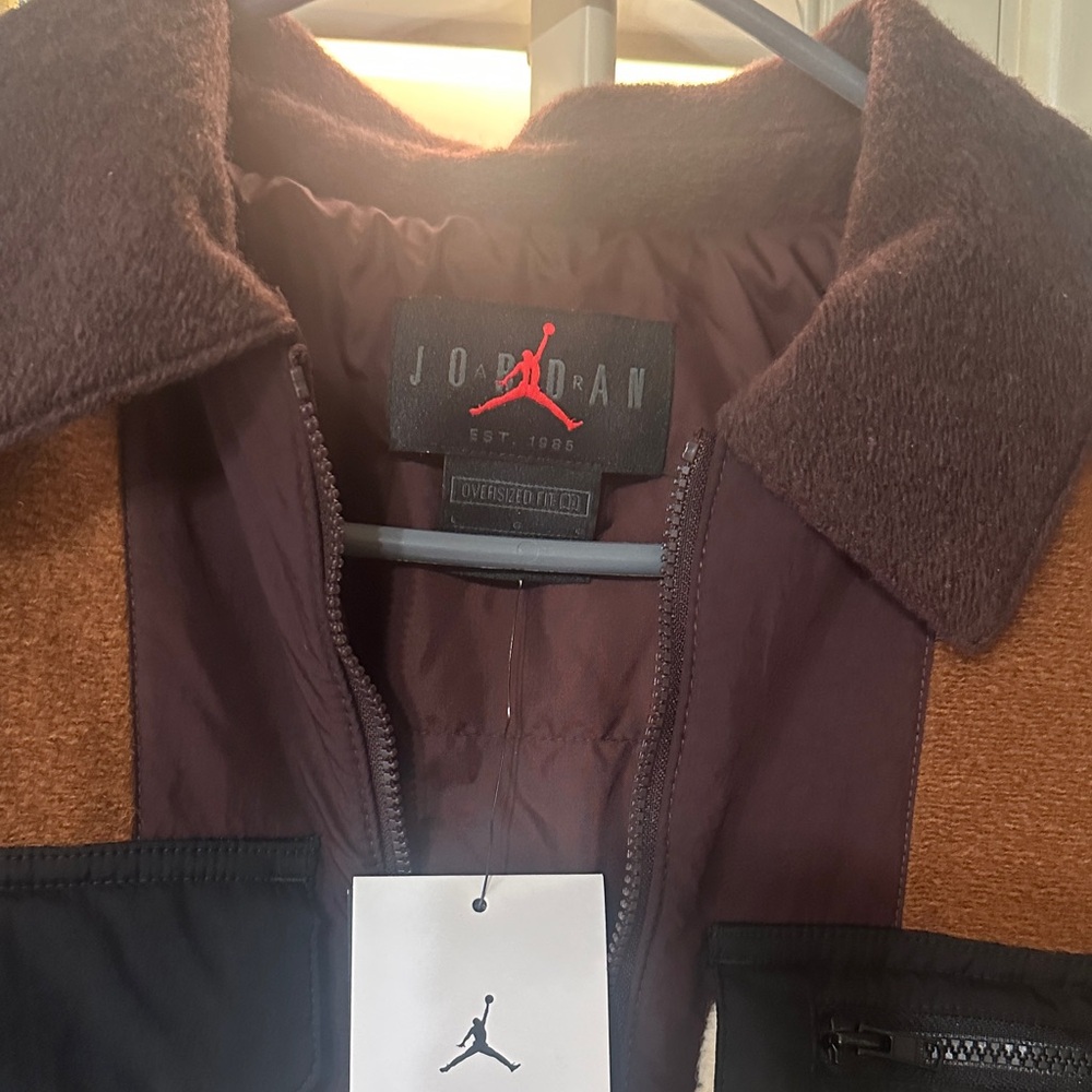 Jordan Men's Brown and Cream Bomber Jacket - Picture 3 of 5